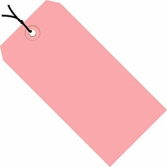 Made in USA - 8" High x 4" Long, Safety & Facility Blank Tag - Pink Cardstock - Industrial Tool & Supply