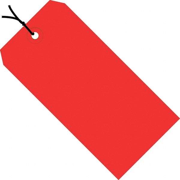 Made in USA - 6-1/4" High x 3-1/8" Long, Safety & Facility Blank Tag - Red Cardstock - Industrial Tool & Supply