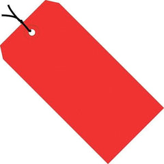 Made in USA - 4-3/4" High x 2-3/8" Long, Safety & Facility Blank Tag - Red Cardstock - Industrial Tool & Supply