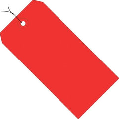 Made in USA - 4-1/4" High x 2-1/8" Long, Safety & Facility Blank Tag - Red Cardstock - Industrial Tool & Supply