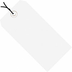 Made in USA - 5-3/4" High x 2-7/8" Long, Safety & Facility Blank Tag - White Cardstock - Industrial Tool & Supply