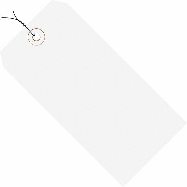 Made in USA - 4-3/4" High x 2-3/8" Long, Safety & Facility Blank Tag - White Cardstock - Industrial Tool & Supply