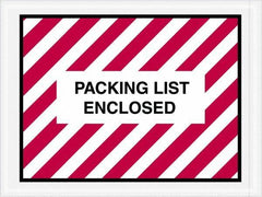 Value Collection - 1,000 Piece, 4-1/2" Long x 6" Wide, Packing List Envelope - Packing List Enclosed, Red/White - Industrial Tool & Supply