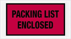 Value Collection - 1,000 Piece, 5-1/2" Long x 10" Wide, Packing List Envelope - Packing List Enclosed, Red - Industrial Tool & Supply
