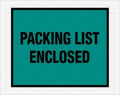 Value Collection - 1,000 Piece, 7" Long x 5-1/2" Wide, Packing List Envelope - Packing List Enclosed, Green - Industrial Tool & Supply