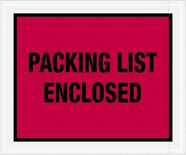 Value Collection - 500 Piece, 10" Long x 12" Wide, Packing List Envelope - Packing List Enclosed, Red - Industrial Tool & Supply