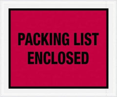 Value Collection - 500 Piece, 10" Long x 12" Wide, Packing List Envelope - Packing List Enclosed, Red - Industrial Tool & Supply