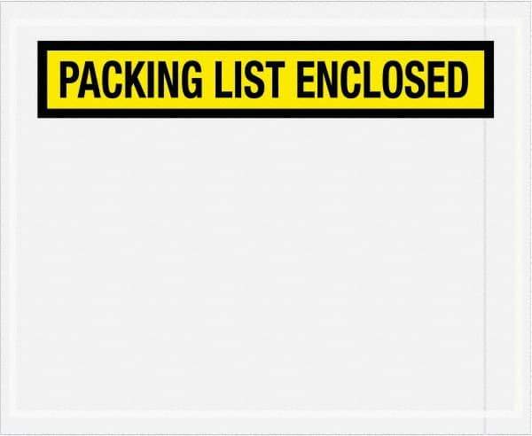 Value Collection - 1,000 Piece, 4-1/2" Long x 5-1/2" Wide, Packing List Envelope - Packing List Enclosed, Yellow - Industrial Tool & Supply