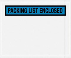 Value Collection - 1,000 Piece, 4-1/2" Long x 5-1/2" Wide, Packing List Envelope - Packing List Enclosed, Blue - Industrial Tool & Supply
