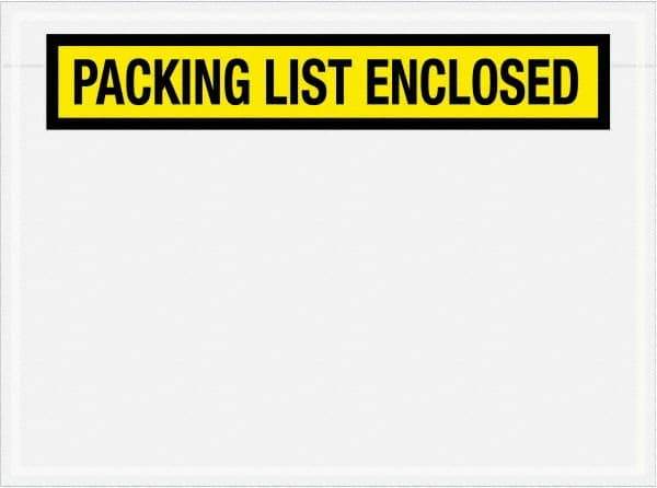 Value Collection - 1,000 Piece, 6-3/4" Long x 5" Wide, Packing List Envelope - Packing List Enclosed, Yellow - Industrial Tool & Supply