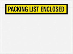 Value Collection - 1,000 Piece, 6-3/4" Long x 5" Wide, Packing List Envelope - Packing List Enclosed, Yellow - Industrial Tool & Supply