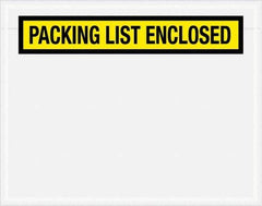 Value Collection - 1,000 Piece, 7" Long x 5-1/2" Wide, Packing List Envelope - Packing List Enclosed, Yellow - Industrial Tool & Supply