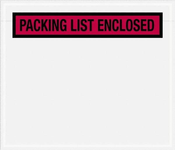 Value Collection - 1,000 Piece, 7" Long x 6" Wide, Packing List Envelope - Packing List Enclosed, Red - Industrial Tool & Supply
