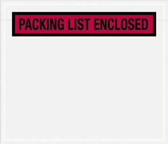 Value Collection - 1,000 Piece, 7" Long x 6" Wide, Packing List Envelope - Packing List Enclosed, Red - Industrial Tool & Supply