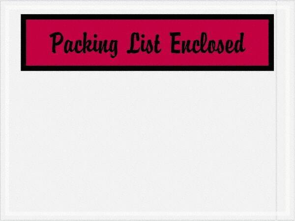 Value Collection - 1,000 Piece, 4-1/2" Long x 6" Wide, Packing List Envelope - Packing List Enclosed, Red - Industrial Tool & Supply
