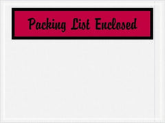 Value Collection - 1,000 Piece, 4-1/2" Long x 6" Wide, Packing List Envelope - Packing List Enclosed, Red - Industrial Tool & Supply