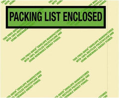 Value Collection - 1,000 Piece, 4-1/2" Long x 5-1/2" Wide, Packing List Envelope - Packing List Enclosed, Green - Industrial Tool & Supply