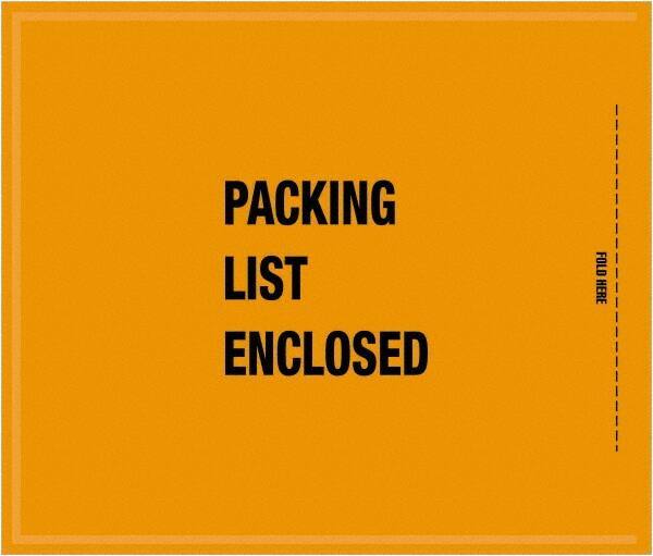 Value Collection - 1,000 Piece, 8-1/2" Long x 10" Wide, Packing List Envelope - Packing List Enclosed, Orange - Industrial Tool & Supply