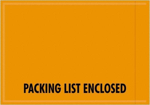Value Collection - 1,000 Piece, 4-1/2" Long x 6" Wide, Packing List Envelope - Packing List Enclosed, Orange - Industrial Tool & Supply