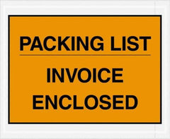 Value Collection - 1,000 Piece, 4-1/2" Long x 5-1/2" Wide, Packing List Envelope - Packing List/Invoice Enclosed, Orange - Industrial Tool & Supply