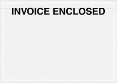 Value Collection - 1,000 Piece, 7" Long x 5" Wide, Packing List Envelope - Invoice Enclosed, Clear - Industrial Tool & Supply
