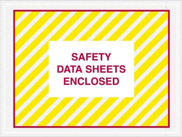 Value Collection - 1,000 Piece, 4-1/2" Long x 6" Wide, Packing List Envelope - Material Safety Data Sheets Enclosed, Printed & Clear - Industrial Tool & Supply