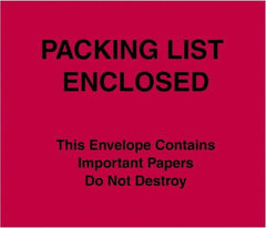 Value Collection - 1,000 Piece, 7" Long x 6" Wide, Packing List Envelope - Packing List Enclosed, Red - Industrial Tool & Supply