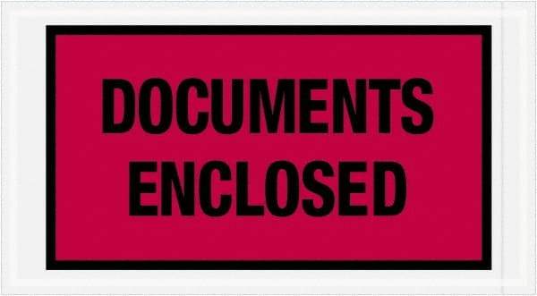 Value Collection - 1,000 Piece, 5-1/2" Long x 10" Wide, Packing List Envelope - Documents Enclosed, Red - Industrial Tool & Supply