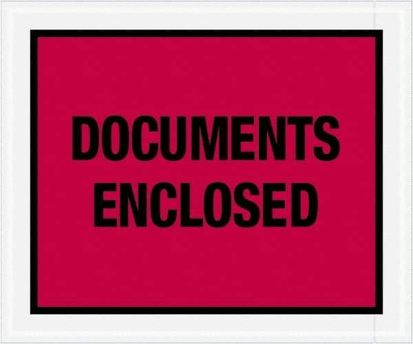 Value Collection - 500 Piece, 10" Long x 12" Wide, Packing List Envelope - Documents Enclosed, Red - Industrial Tool & Supply