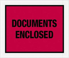 Value Collection - 500 Piece, 10" Long x 12" Wide, Packing List Envelope - Documents Enclosed, Red - Industrial Tool & Supply