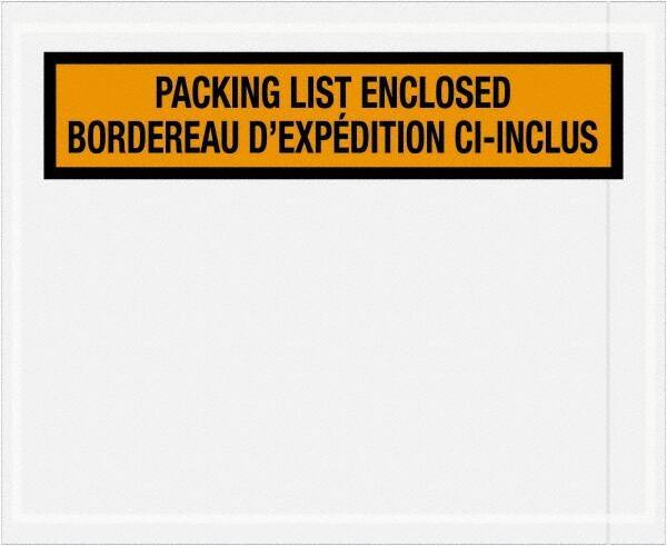 Value Collection - 1,000 Piece, 4-1/2" Long x 5-1/2" Wide, Packing List Envelope - Orange - Industrial Tool & Supply