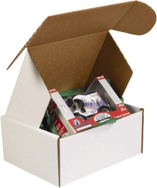 Made in USA - 12" Wide x 16" Long x 6" High Rectangle Crush Proof Mailers - 1 Wall, White - Industrial Tool & Supply