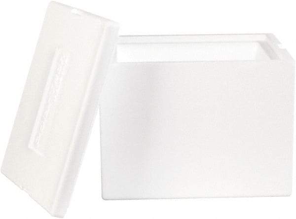 Made in USA - 10" Wide x 12" Long x 9" High Rectangle Insulated Box - White - Industrial Tool & Supply