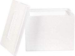 Made in USA - 10" Wide x 12" Long x 9" High Rectangle Insulated Box - White - Industrial Tool & Supply