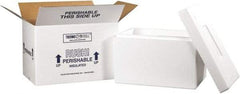 Made in USA - 10" Wide x 17" Long x 10-1/2" High Rectangle Insulated Box - 1 Wall, White - Industrial Tool & Supply