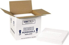 Made in USA - 8-1/4" Wide x 10-1/2" Long x 9-1/4" High Rectangle Insulated Box - 1 Wall, White - Industrial Tool & Supply