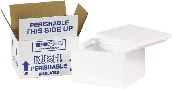 Made in USA - 4-1/2" Wide x 6" Long x 3" High Rectangle Insulated Box - 1 Wall, White - Industrial Tool & Supply