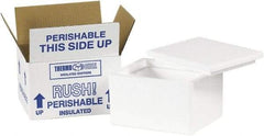 Made in USA - 4-1/2" Wide x 6" Long x 3" High Rectangle Insulated Box - 1 Wall, White - Industrial Tool & Supply