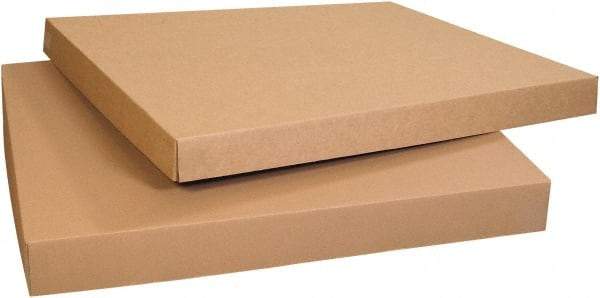 Made in USA - 37-1/4" Wide x 37-1/4" Long x 4" High Rectangle Heavy Duty Corrugated Box - 1 Wall, Kraft (Color), 95 Lb Capacity - Industrial Tool & Supply
