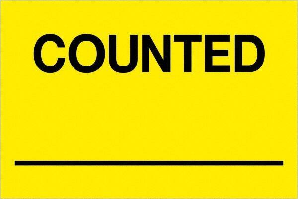 Tape Logic - 3" Long, Fluorescent Yellow Paper Inventory Labels - For Multi-Use - Industrial Tool & Supply