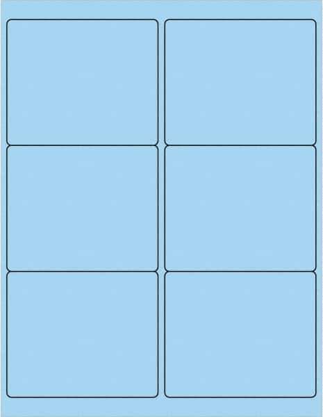 Tape Logic - 4" Long, Pastel Blue Paper Laser Label - For Laser Printers - Industrial Tool & Supply