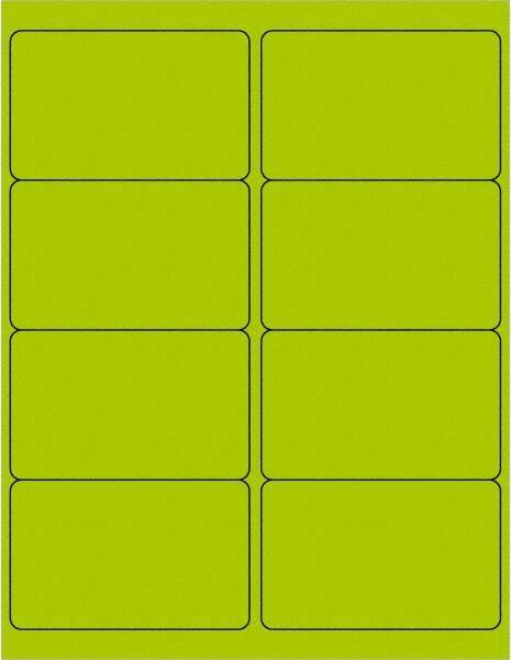 Tape Logic - 4" Long, Fluorescent Green Paper Laser Label - For Laser Printers - Industrial Tool & Supply