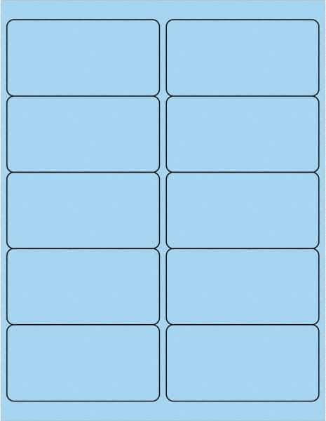 Tape Logic - 4" Long, Pastel Blue Paper Laser Label - For Laser Printers - Industrial Tool & Supply