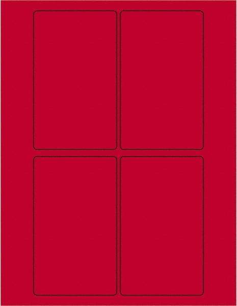 Tape Logic - 5" Long, Fluorescent Red Paper Laser Label - For Laser Printers - Industrial Tool & Supply