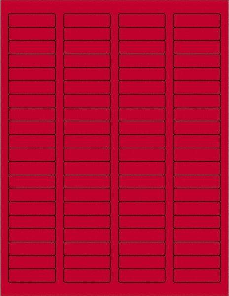 Tape Logic - 1-3/4" Long, Fluorescent Red Paper Laser Label - For Laser Printers - Industrial Tool & Supply
