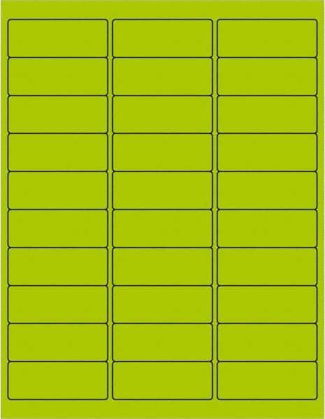 Tape Logic - 2-5/8" Long, Fluorescent Green Paper Laser Label - For Laser Printers - Industrial Tool & Supply