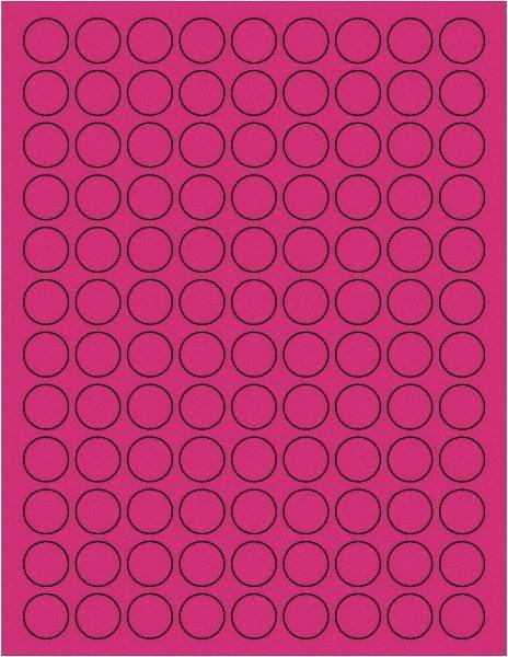 Tape Logic - 3/4" Long, Fluorescent Pink Paper Laser Label - For Laser Printers - Industrial Tool & Supply