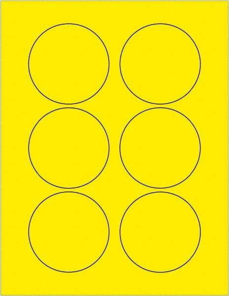 Tape Logic - 3" Long, Fluorescent Yellow Paper Laser Label - For Laser Printers - Industrial Tool & Supply