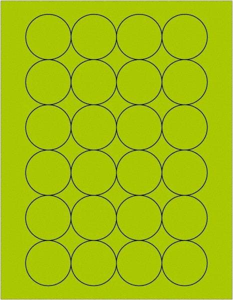 Tape Logic - 1.6" Wide x 1-21/32" Long, Fluorescent Green Paper Laser Label - For Laser Printers - Industrial Tool & Supply