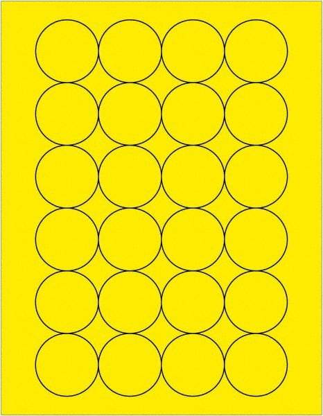 Tape Logic - 1.6" Wide x 1-21/32" Long, Fluorescent Yellow Paper Laser Label - For Laser Printers - Industrial Tool & Supply